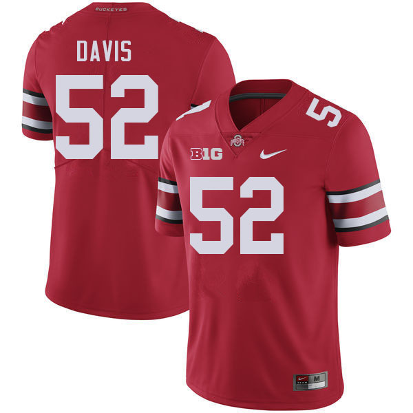 #52 Wyatt Davis Ohio State Buckeyes Jerseys Football Stitched-Red